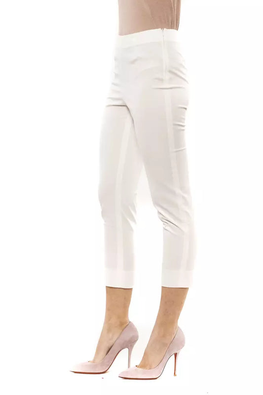 White Cotton Women Trouser