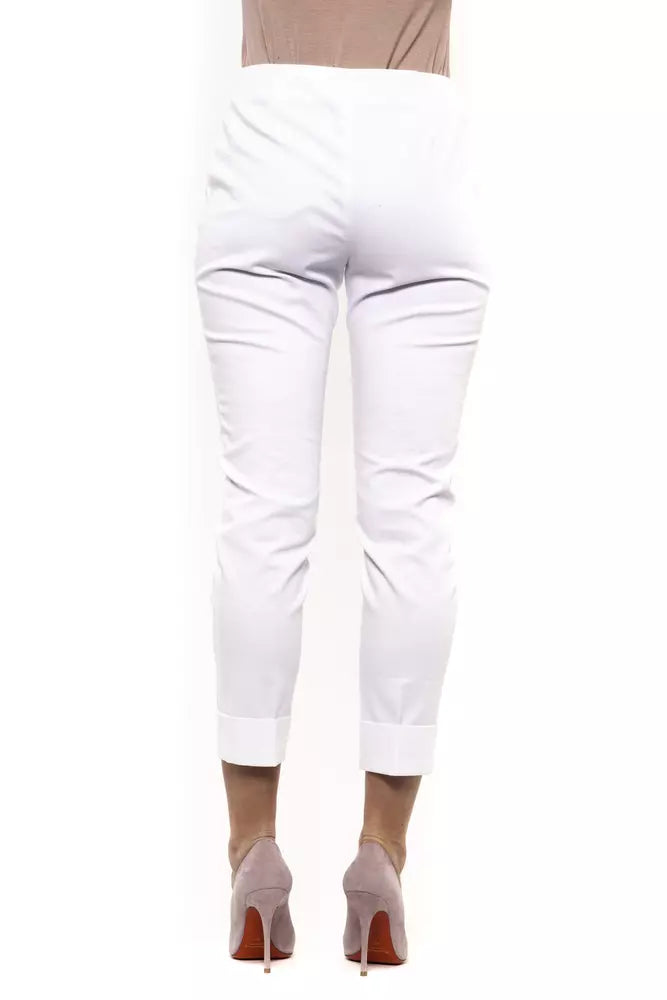 White Cotton Women Trouser