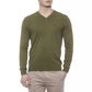 Green Cotton Men Sweater