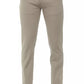 Beige Cotton Men Trouser