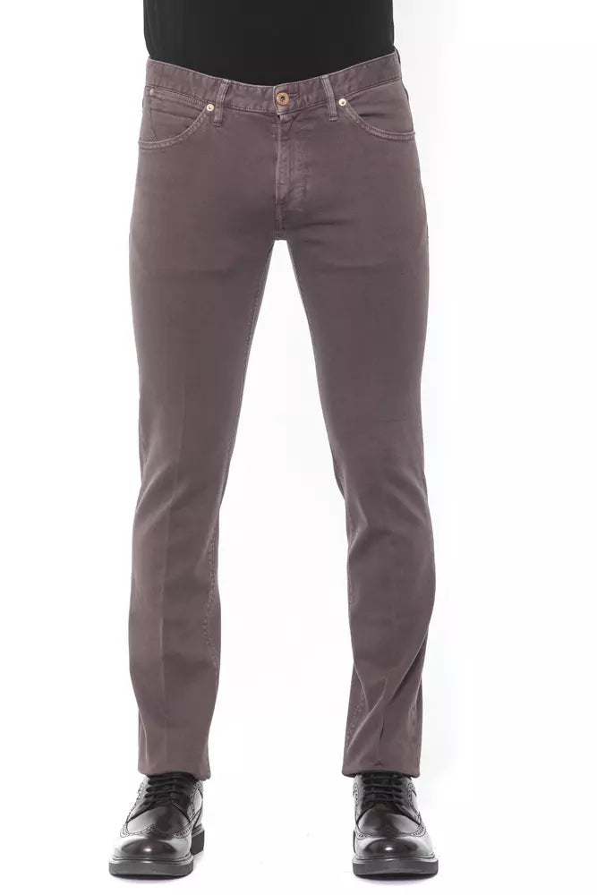 Burgundy Cotton Men Trouser