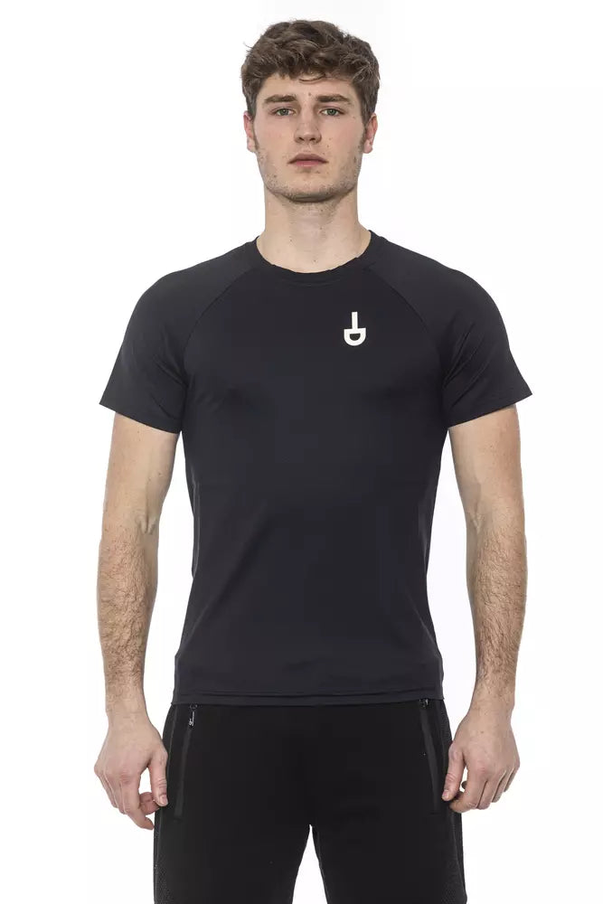 Black Polyamide Men T-Shirt