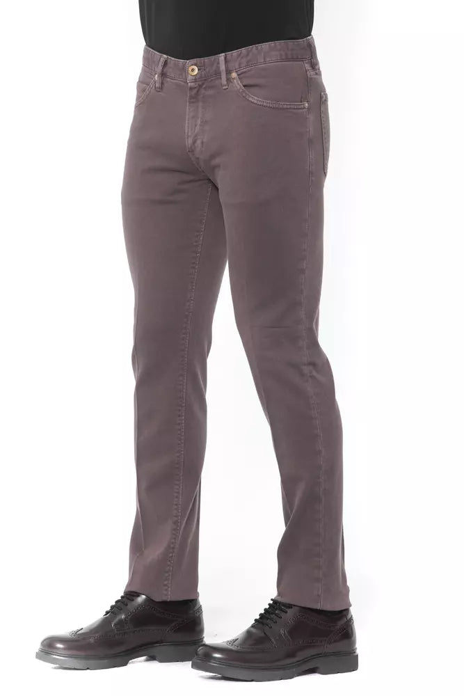 Burgundy Cotton Men Trouser