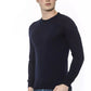 Blue Virgin Wool Men Sweater