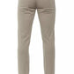 Beige Cotton Men Trouser