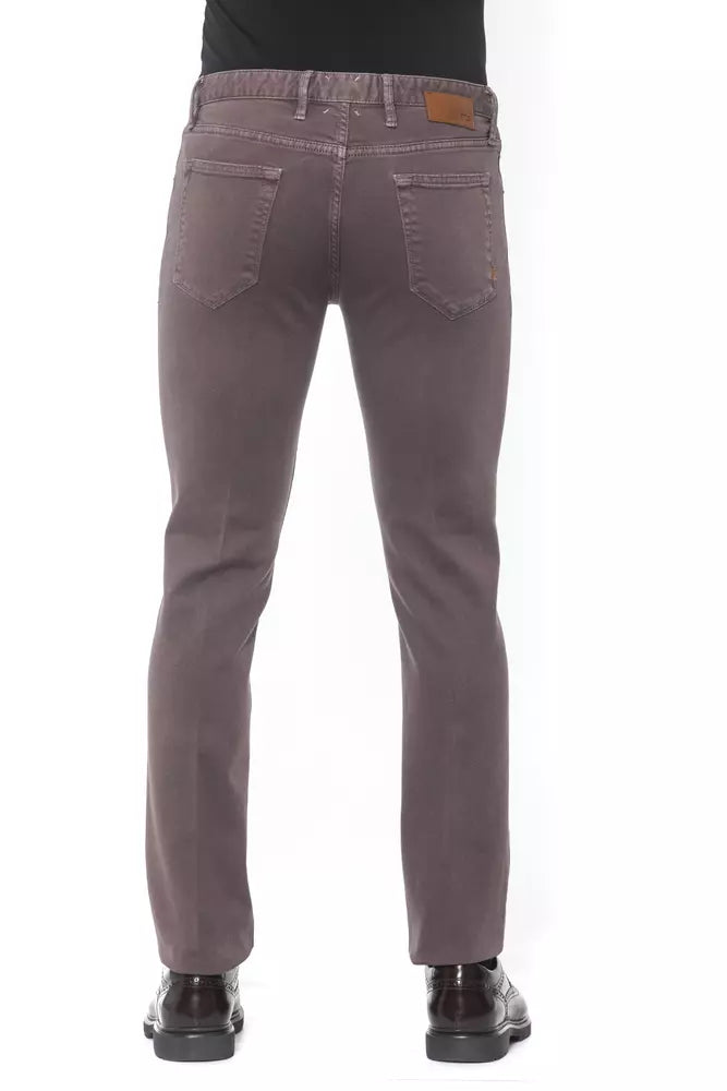 Burgundy Cotton Men Trouser