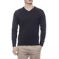 Blue Cotton Men Sweater