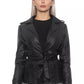 Black Polyurethane Women Jacket