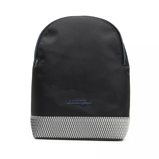 Black Polyester Men Backpack
