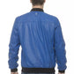 Blue Leather Men Bomber
