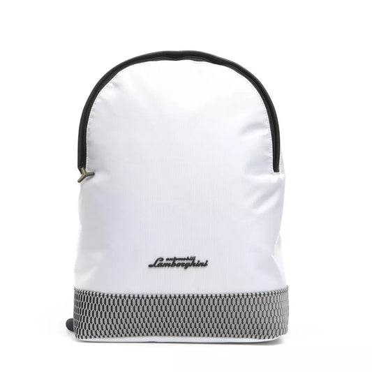 White Polyester Men Backpack