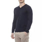 Blue Cotton Men Sweater