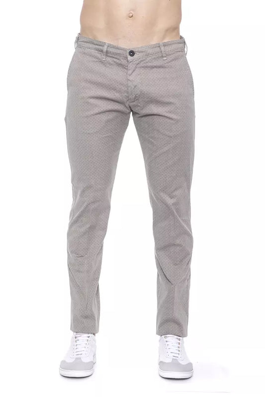 Beige Cotton Men Trouser