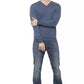 Blue Cashmere Men Sweater