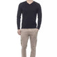 Blue Cotton Men Sweater