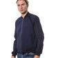 Blue Viscose Men Sweater