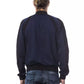 Blue Viscose Men Sweater