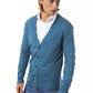 Teal Viscose Men Cardigan