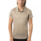 Gray Cotton Men Polo Shirt
