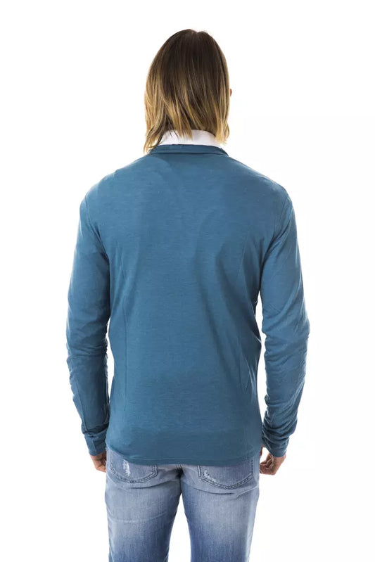 Teal Viscose Men Cardigan