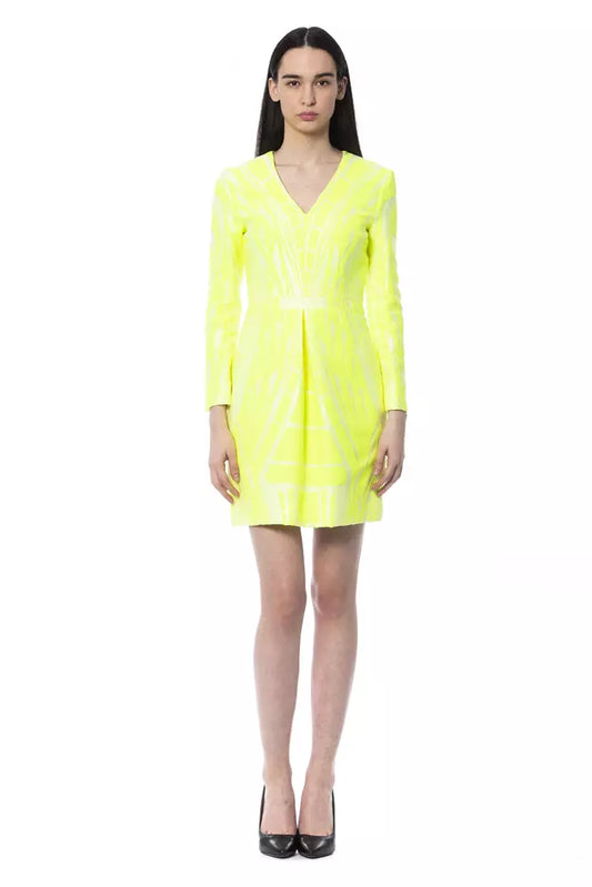 "Yellow Polyamide Women Dress"