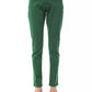 Green Cotton Women Slim Pant