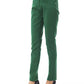 Green Cotton Women Slim Pant