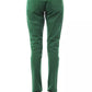 Green Cotton Women Slim Pant