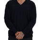 Elegant Black Cotton Pullover Sweater