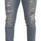 Elegant Italian Denim Pants in Blue Wash