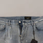 Elegant Italian Denim Pants in Blue Wash