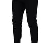 Sleek Black Wool Blend Trousers