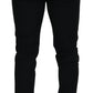 Sleek Black Wool Blend Trousers