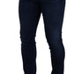 Elegant Blue Washed Denim Pants