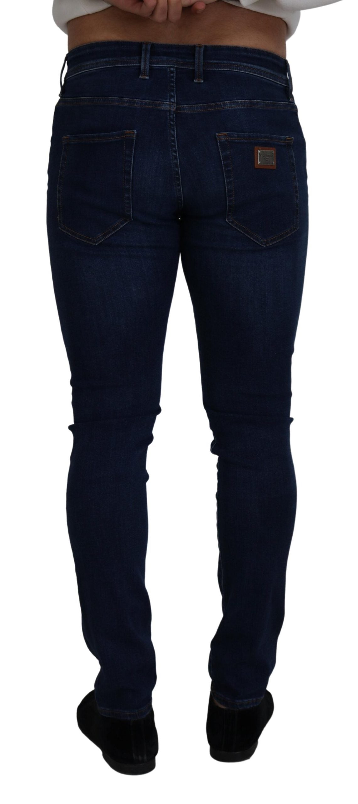 Elegant Blue Washed Denim Pants
