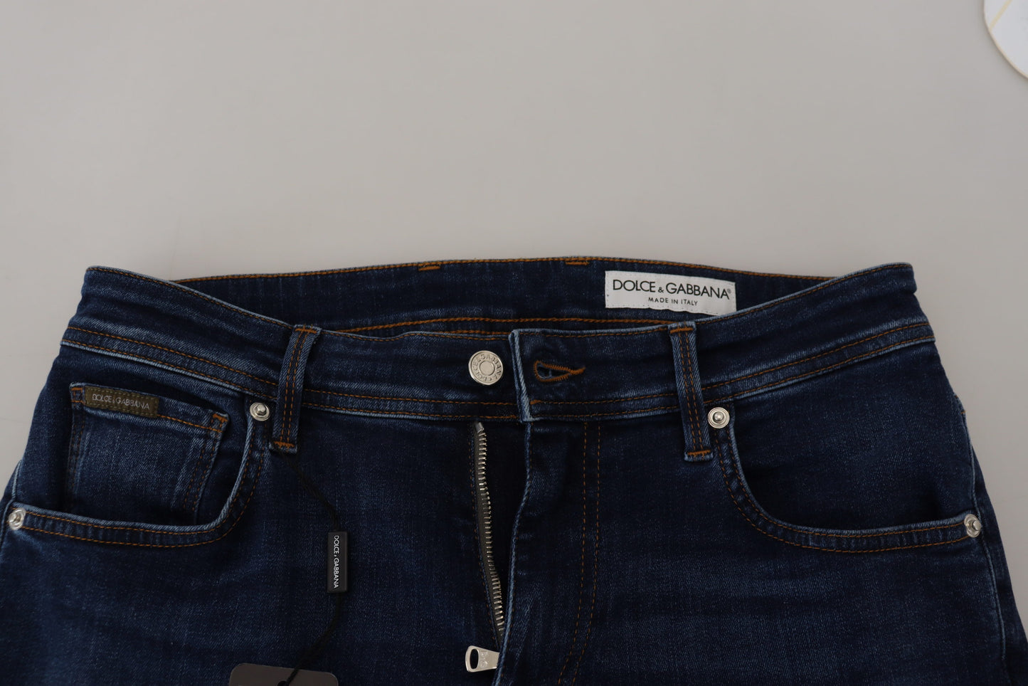Elegant Blue Washed Denim Pants
