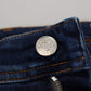 Elegant Blue Washed Denim Pants