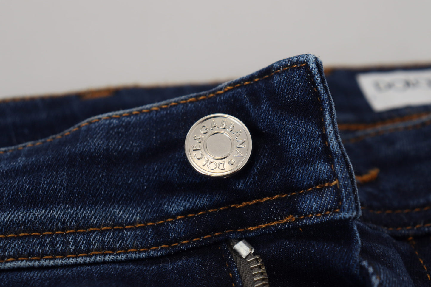 Elegant Blue Washed Denim Pants