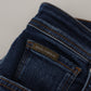 Elegant Blue Washed Denim Pants