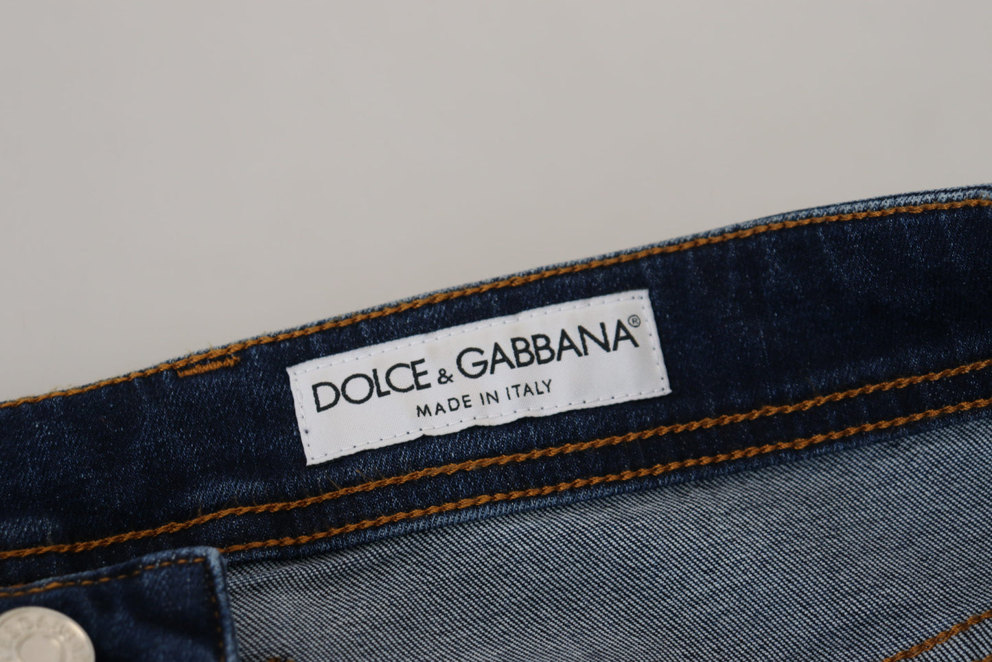 Elegant Blue Washed Denim Pants