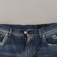 Distressed Charm Blue Denim Jeans