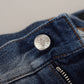 Distressed Charm Blue Denim Jeans