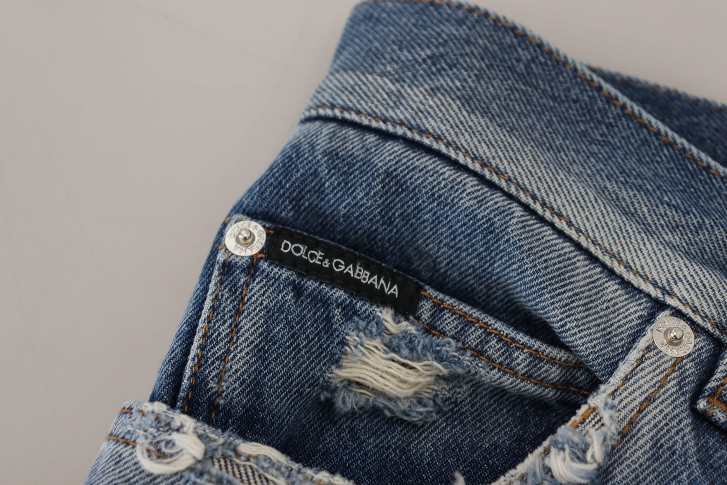 Distressed Charm Blue Denim Jeans