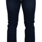 Elegant Blue Denim Pants - Slim Italian Luxury