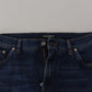 Elegant Blue Denim Pants - Slim Italian Luxury