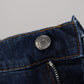 Elegant Blue Denim Pants - Slim Italian Luxury