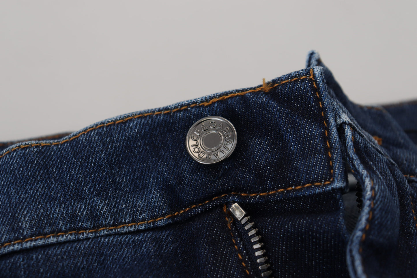 Elegant Blue Denim Pants - Slim Italian Luxury
