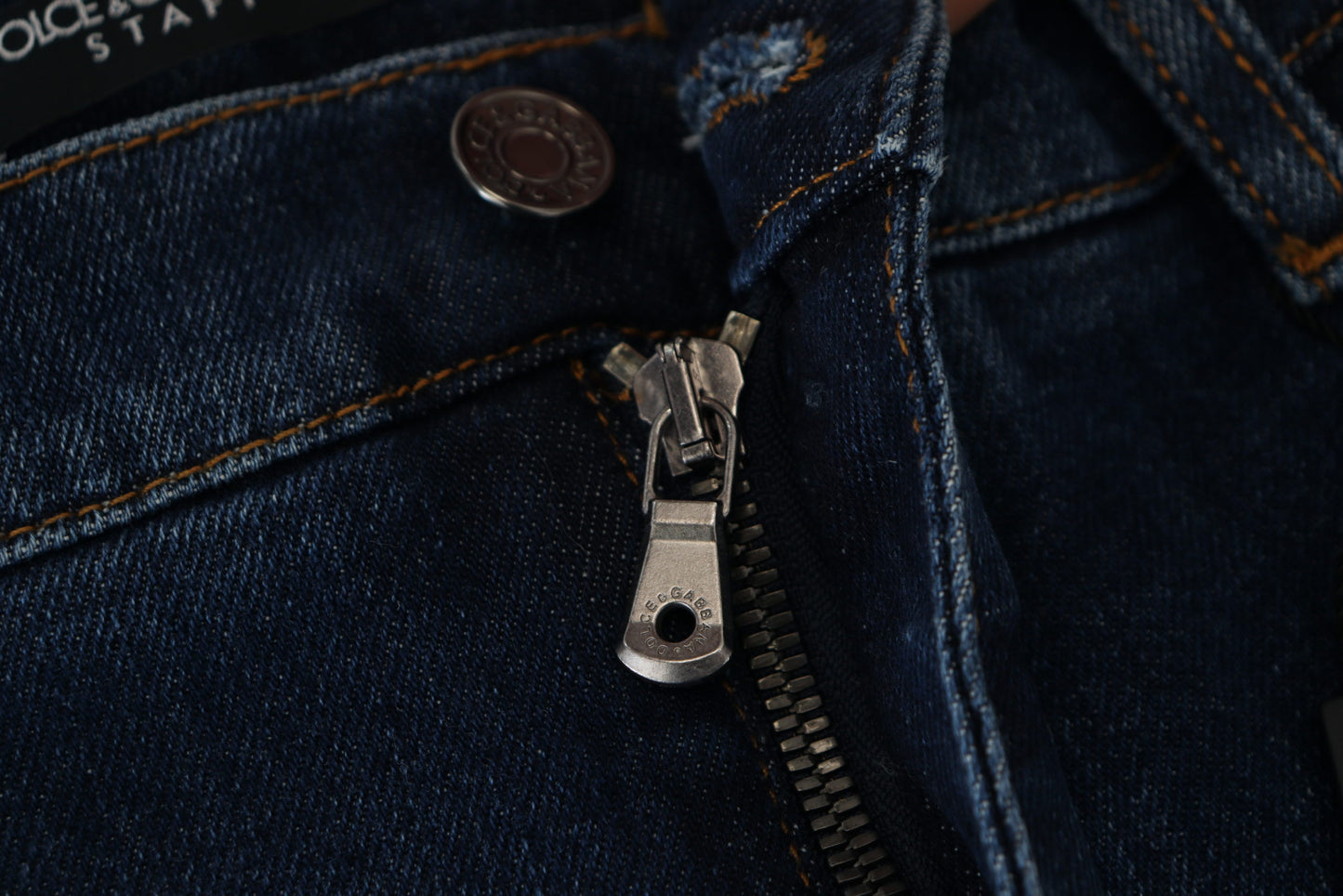 Elegant Blue Denim Pants - Slim Italian Luxury
