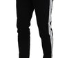 Elegant Black Cotton Blend Denim Pants