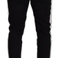 Elegant Black Cotton Blend Denim Pants